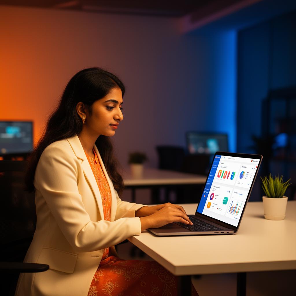 A Bangladeshi student learning digital skills on Proshikkhon